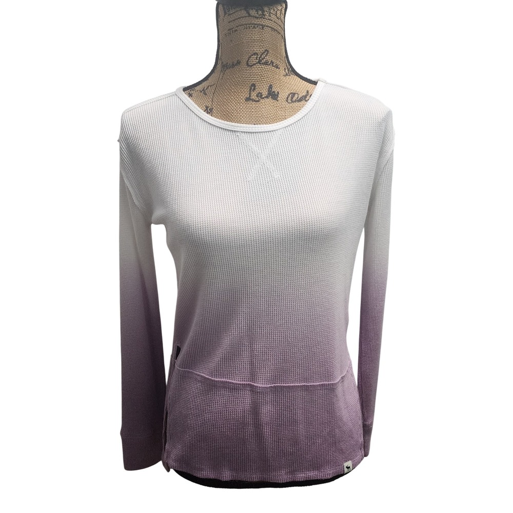 Abercrombie Fitch Womens Waffle Knit‎ Ombre Long Sleeve Top Shirt  Medium